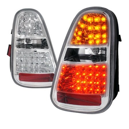 Overtime LED Housing Tail Lights for 05 to 06 Mini Cooper, Chrome - 10 x 15 x 17 in. OV2654303